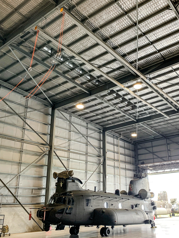 B-Rail installed in hanger
